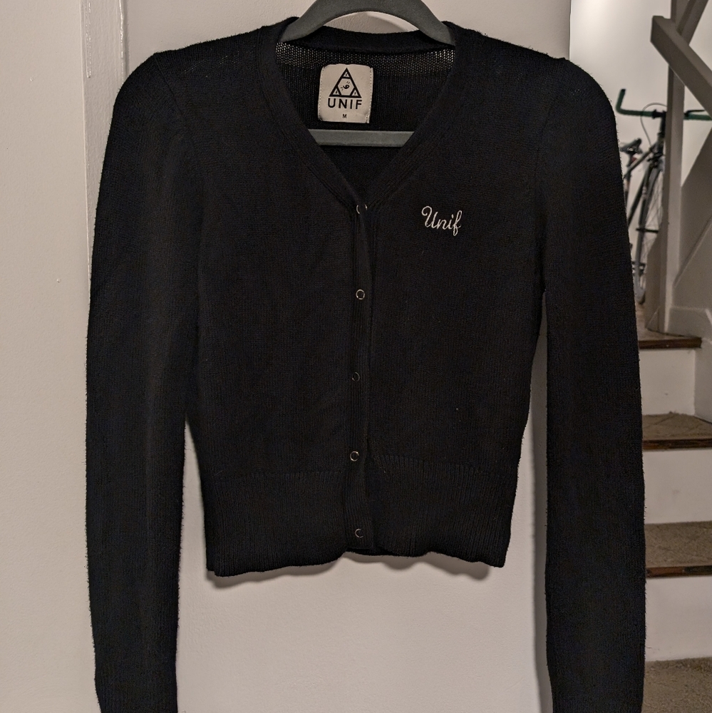 Unif black short cardigan